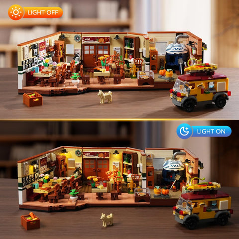 City Street Pizza Restaurant Building Set
