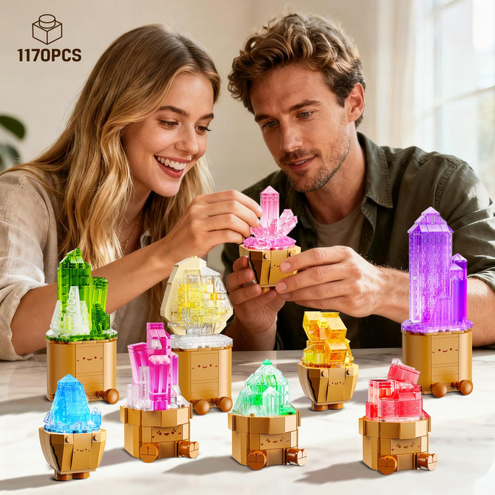 CUBIMANA Mineral Collection Building Blocks | LED Home Decor Gift