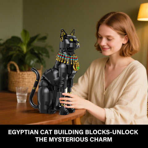 CUBIMANA Egyptian Pharaoh Cat Building Set | 1274PCS Building Kit for Ages 10+