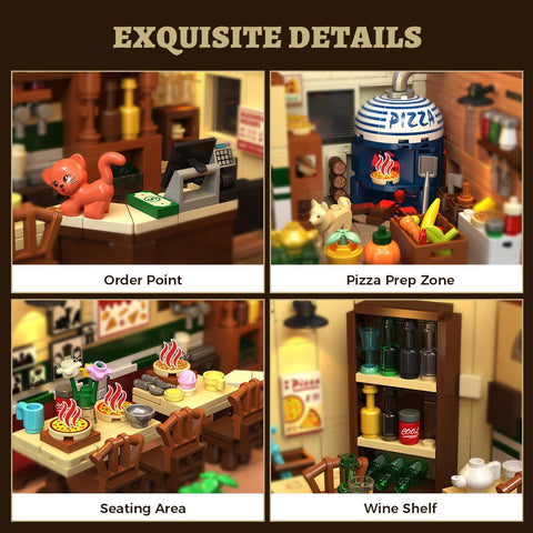 City Street Pizza Restaurant Building Set