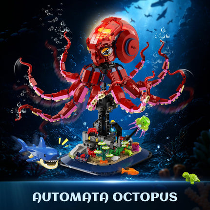 Mechanical Octopus Building Set with Lights – 1,033-Piece Moving Ocean Model