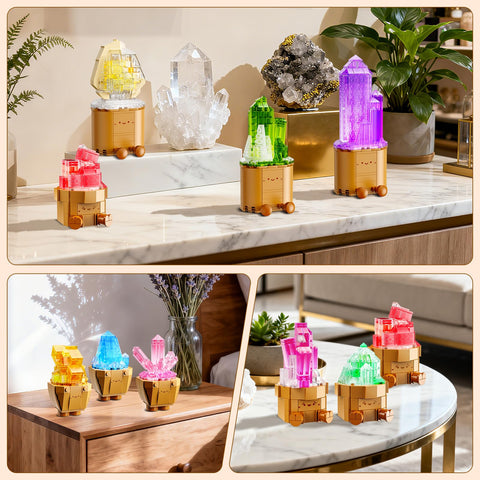 CUBIMANA Mineral Collection Building Blocks | LED Home Decor Gift