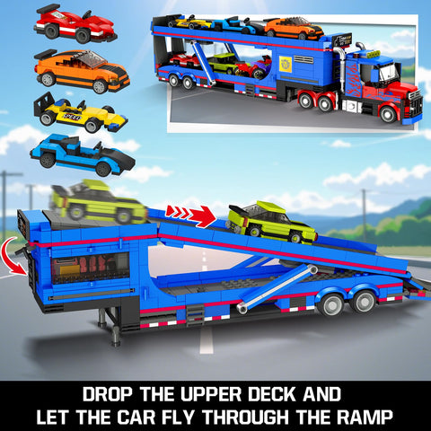 CUBIMANA Transporter Truck Building Set | STEM Toy for Kids 8-14