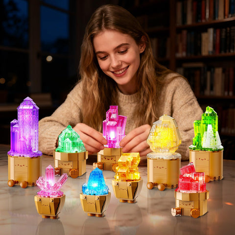 CUBIMANA Mineral Collection Building Blocks | LED Home Decor Gift