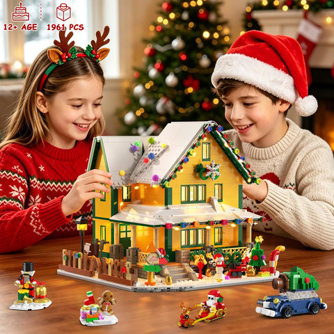 INSOON 2026 Lighted Christmas House Advent Calendar Building Set – 24-Day Countdown, 1,961 Mini Bricks, Ages 12+