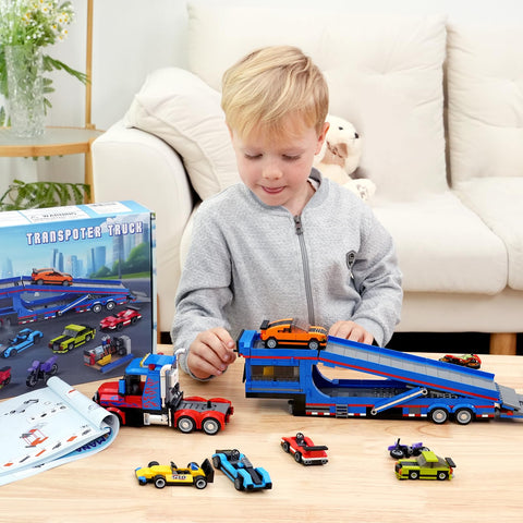 CUBIMANA Transporter Truck Building Set | STEM Toy for Kids 8-14
