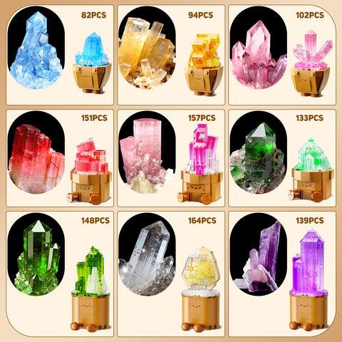 CUBIMANA Mineral Collection Building Blocks | LED Home Decor Gift