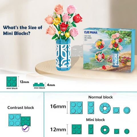 CUBIMANA Flowers Bouquet Building Set with LED | Mother’s Day Gift