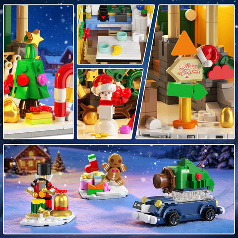 INSOON 2026 Lighted Christmas House Advent Calendar Building Set – 24-Day Countdown, 1,961 Mini Bricks, Ages 12+
