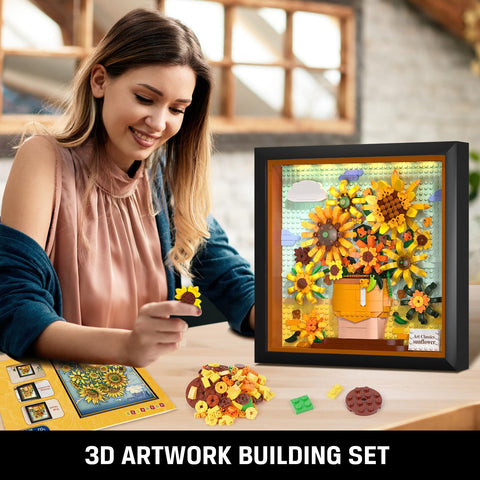 Sunflower Frame Building Set with LED Lights