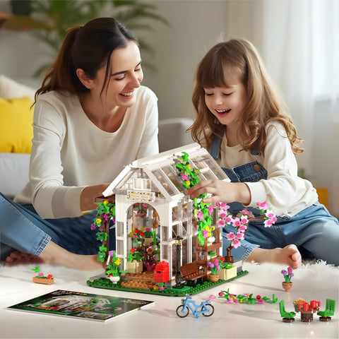 Flower Greenhouse Building Set with LED Light 1332PCS