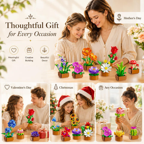 18 Unique Flowers Botanical Collection Mini Building Set