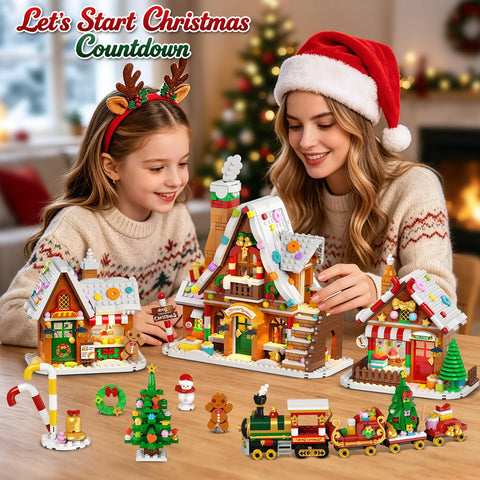 2026 Christmas Advent Calendar Building Set – 24-Day Lighted Village with 1,759 Mini Bricks