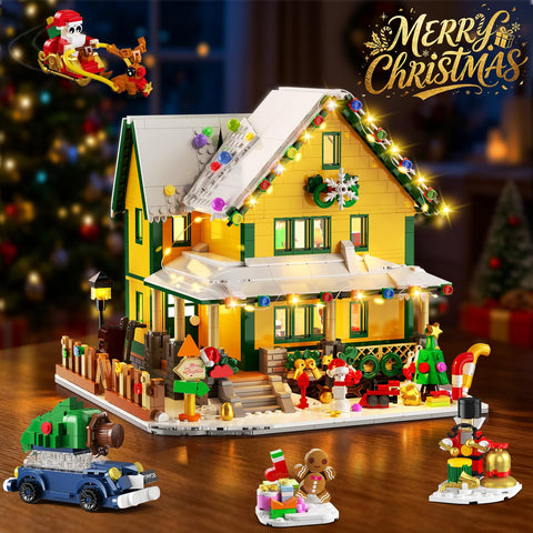 INSOON 2026 Lighted Christmas House Advent Calendar Building Set – 24-Day Countdown, 1,961 Mini Bricks, Ages 12+