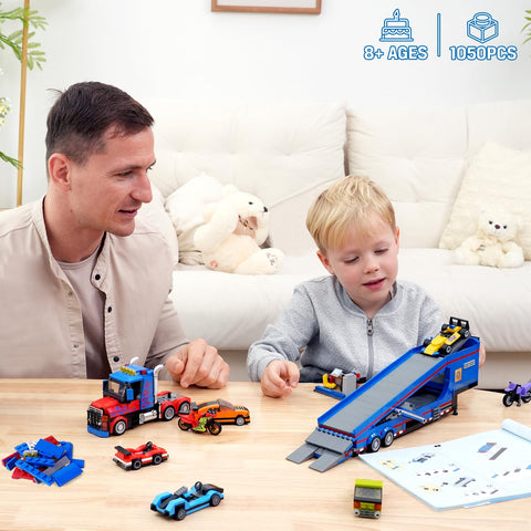 CUBIMANA Transporter Truck Building Set | STEM Toy for Kids 8-14