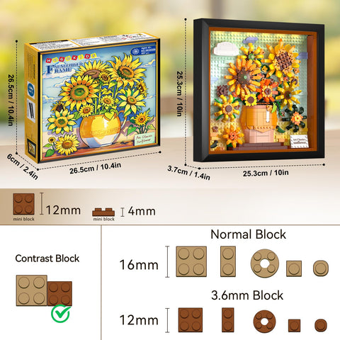 Sunflower Frame Building Set with LED Lights
