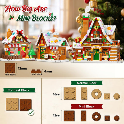 2026 Christmas Advent Calendar Building Set – 24-Day Lighted Village with 1,759 Mini Bricks
