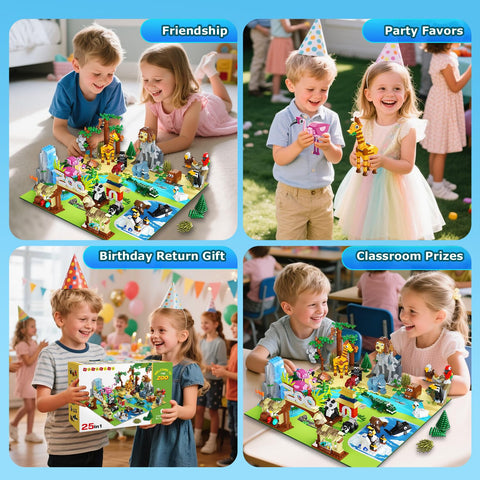 Zoo Building Set with 25 Animals & Play Mat 1460PCS