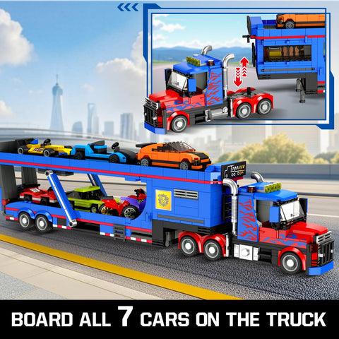 CUBIMANA Transporter Truck Building Set | STEM Toy for Kids 8-14