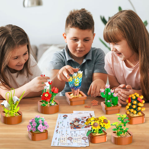 CUBIMANA 12 Pack Succulents Building Set | Easter Gift for Home Decor