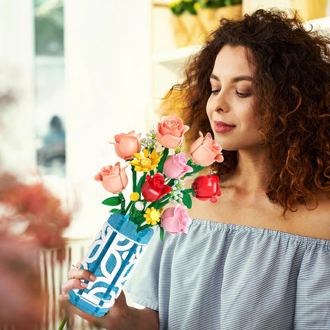 CUBIMANA Flowers Bouquet Building Set with LED | Mother’s Day Gift