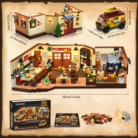 City Street Pizza Restaurant Building Set
