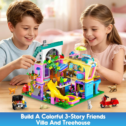 HOGOKIDS Friends Villa Building Set with LED Lights 1154PCS