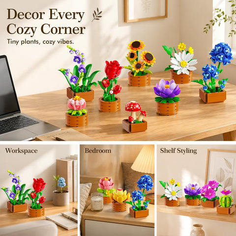 18 Unique Flowers Botanical Collection Mini Building Set