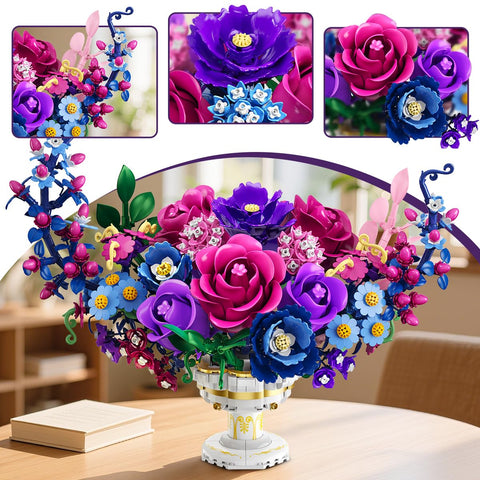 Moon Flower Bouquet Building Set with Lights