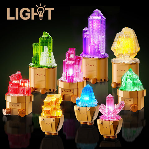 CUBIMANA Mineral Collection Building Blocks | LED Home Decor Gift