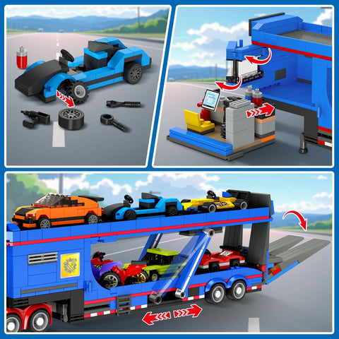 CUBIMANA Transporter Truck Building Set | STEM Toy for Kids 8-14