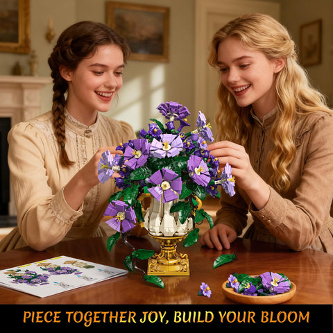 CUBIMANA 2in1 Morning Glory Bonsai Building Kit | Valentine Gift for Adults