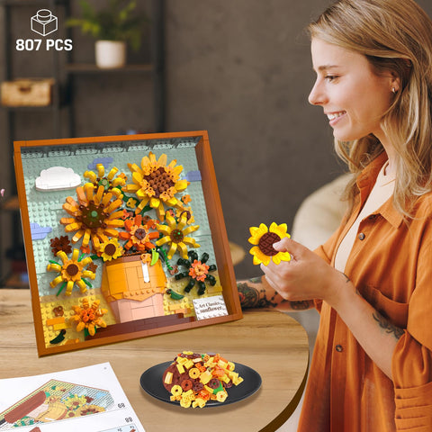 Sunflower Frame Building Set with LED Lights