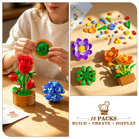 18 Unique Flowers Botanical Collection Mini Building Set