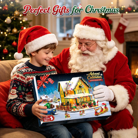 INSOON 2026 Lighted Christmas House Advent Calendar Building Set – 24-Day Countdown, 1,961 Mini Bricks, Ages 12+