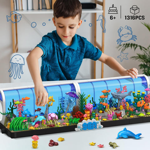 HOGOKIDS Aquarium Building Set with Sea Animals