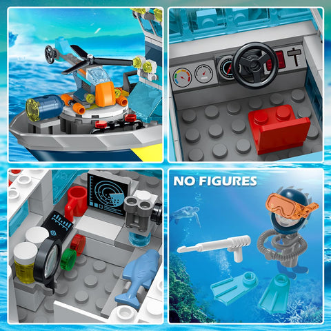 HOGOKIDS Floating Arctic Explorer Ship Building Set with LED Light